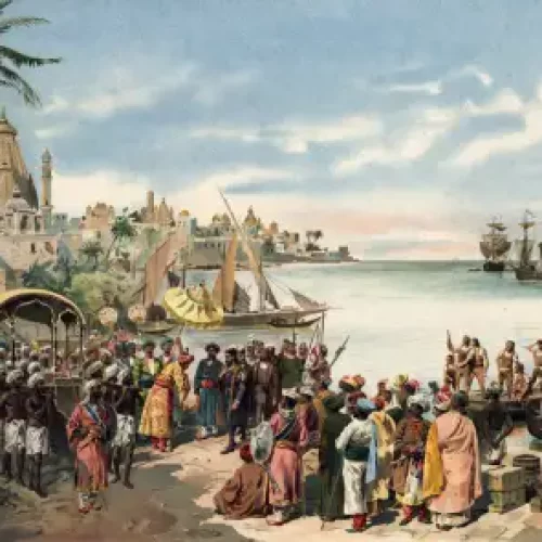 Portuguese landing in Calicut, India (Photo: Wikimedia Commons)